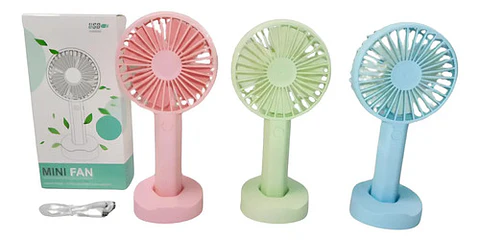 Ventilador Portátil De Mano Usb Aire Fresco 21cm Con Soporte