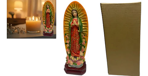 Virgen Rosa Guadalupe Decoración Imagen Religiosa 16cm
