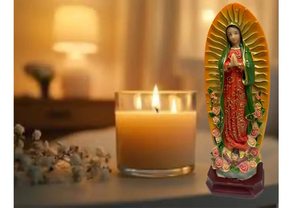 Virgen Rosa Guadalupe Decoración Imagen Religiosa 16cm 2