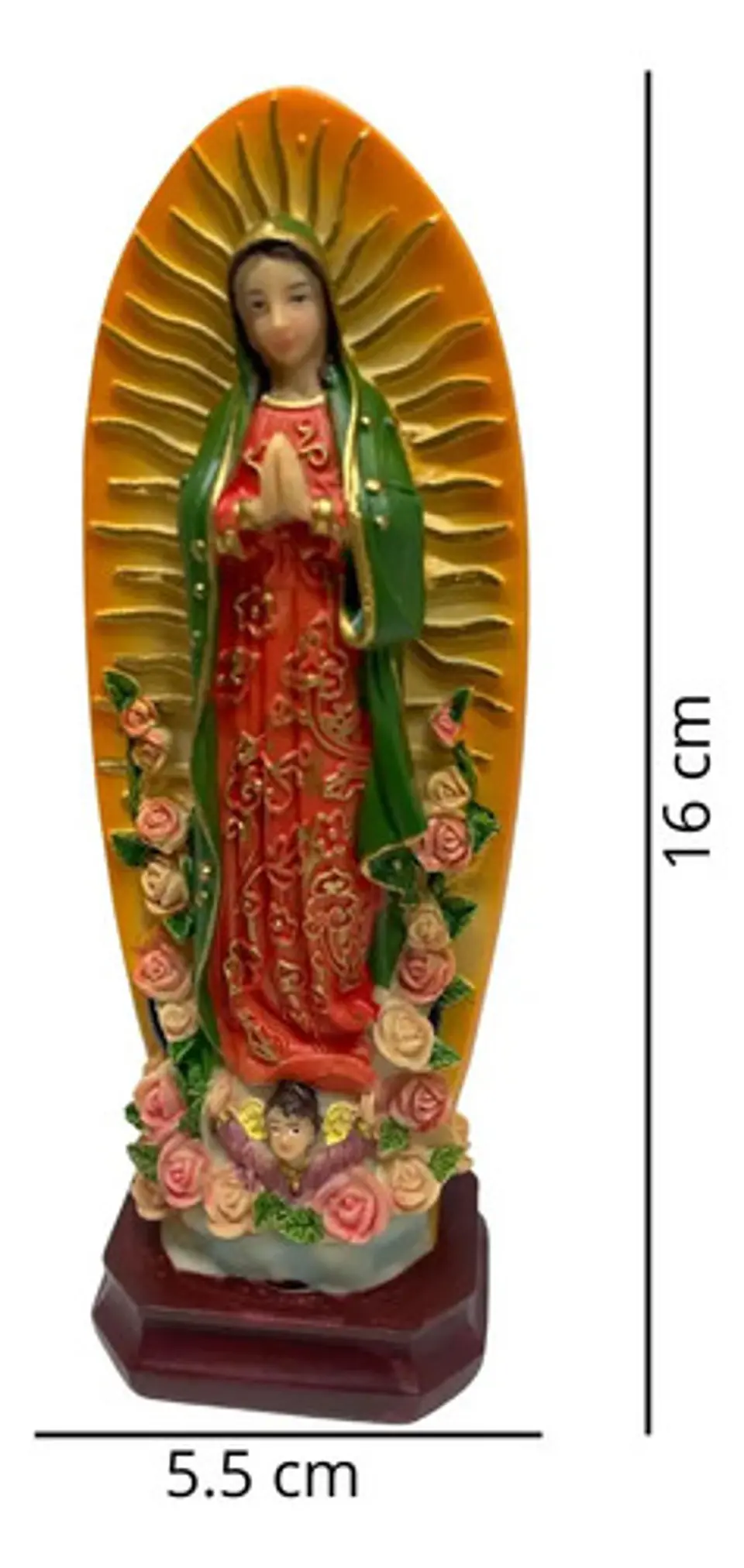 Virgen Rosa Guadalupe Decoración Imagen Religiosa 16cm 4