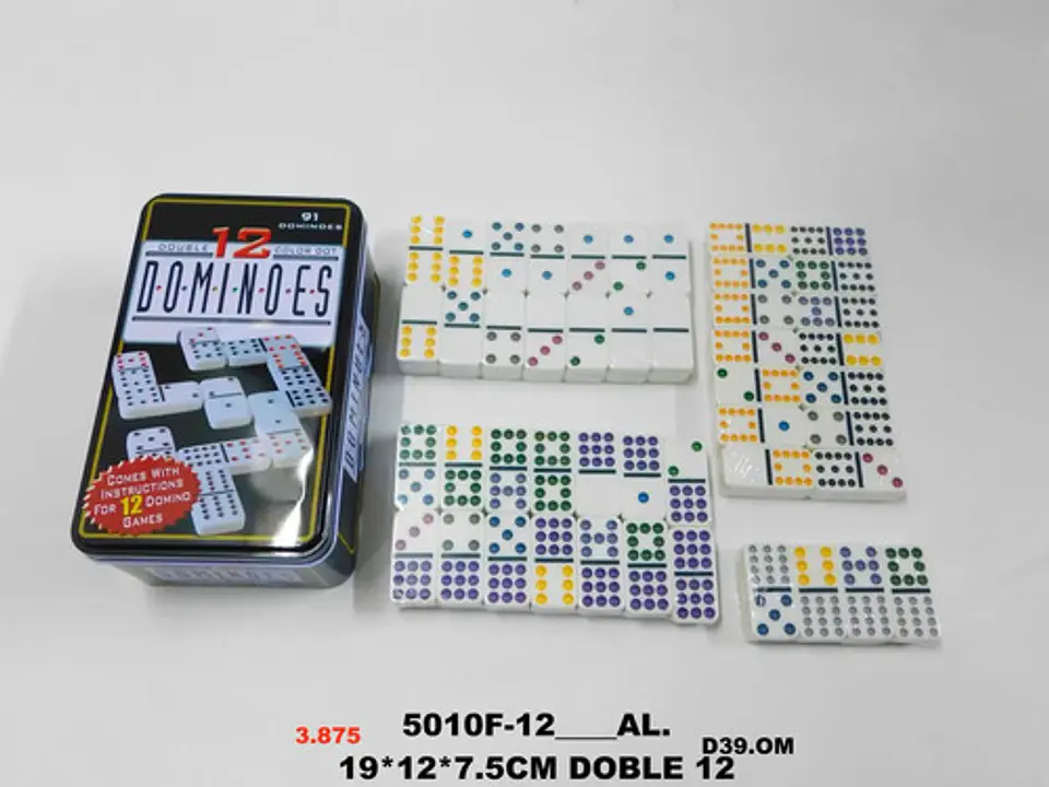 Domino Doble 12x12 91 Fichas + Tren Mexicano Juego  Mesa 4