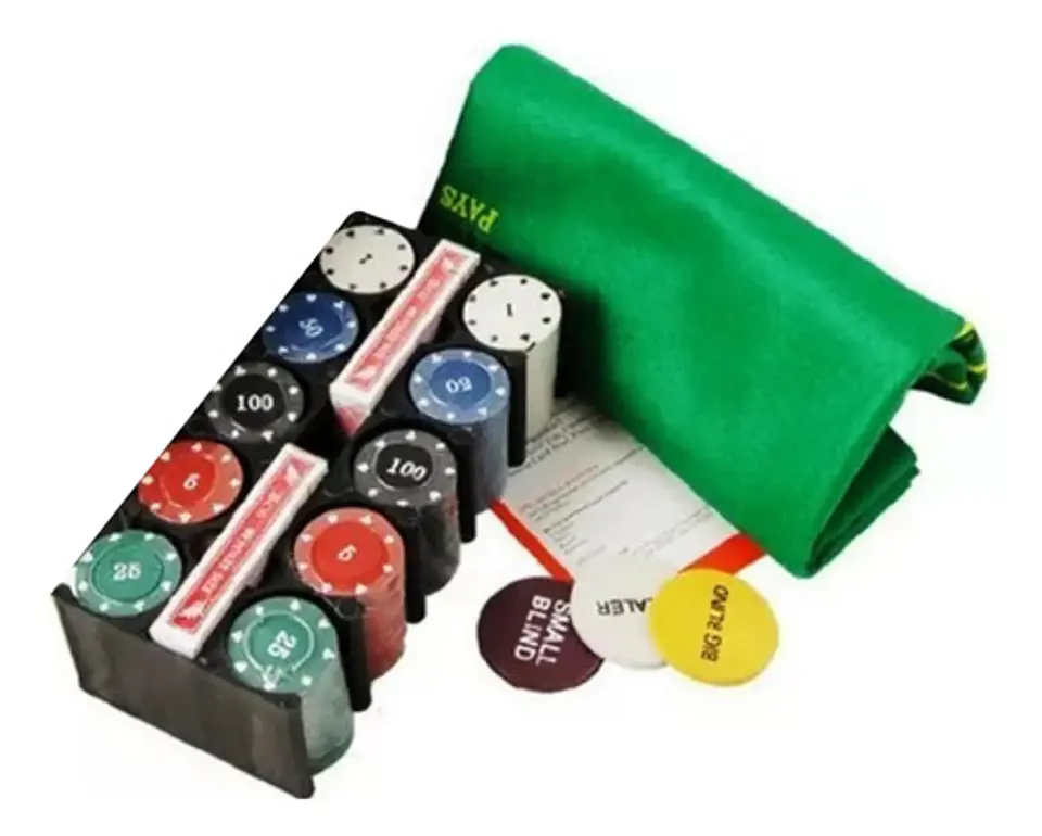 Set De Poker Tapete Cartas Casino 200 Fichas Juego De Mesa 1