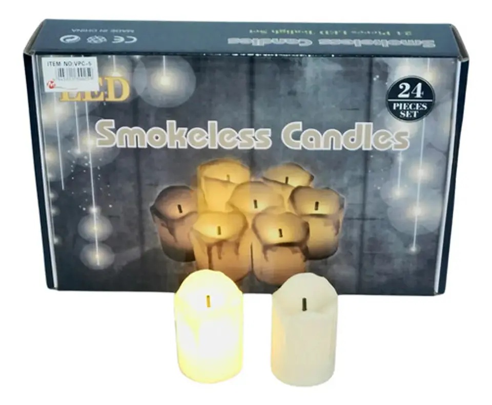 Velas Led X24 Und Velas Decoración Fiestas Eventos Luz Led V 2