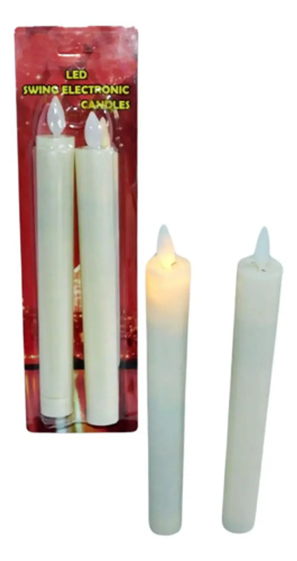 Velas Led Parpadeantes X2 Und 20cm Sin Llama Navidad 1