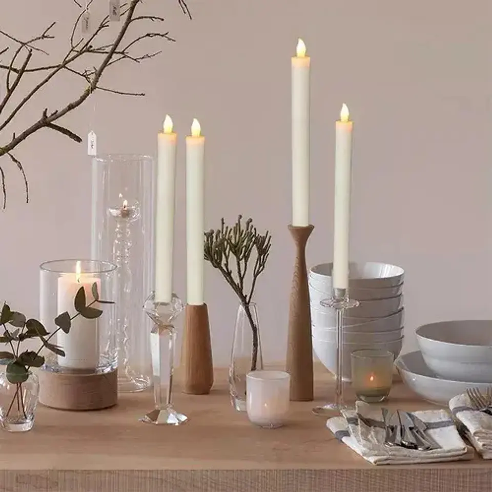 Velas Led Parpadeantes X2 Und 20cm Sin Llama Navidad 3