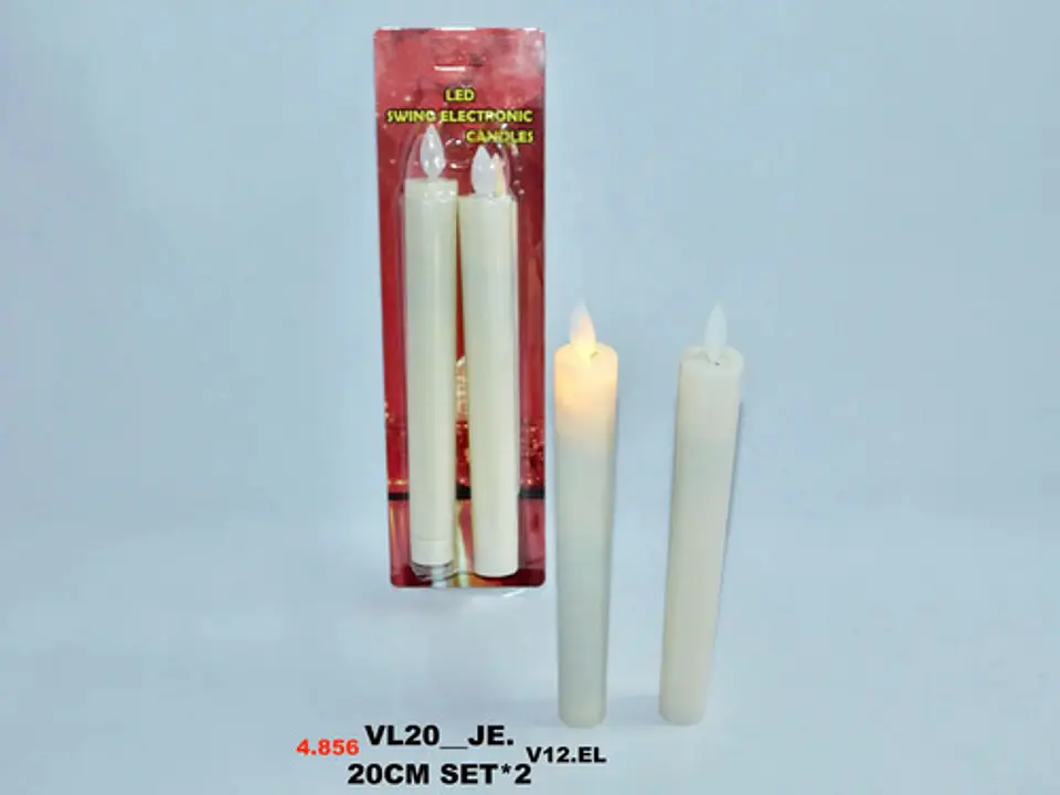 Velas Led Parpadeantes X2 Und 20cm Sin Llama Navidad 4