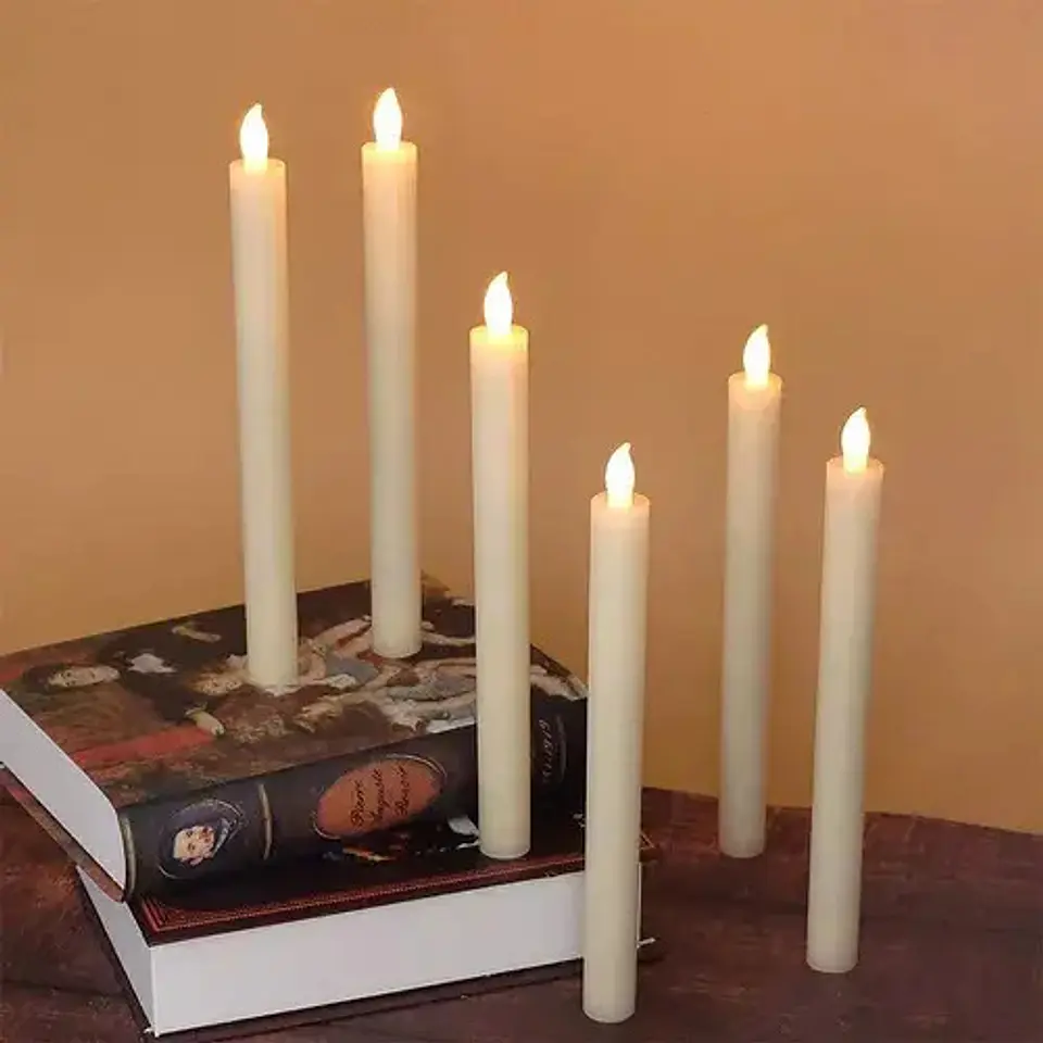 Velas Led Parpadeantes X2 Und 20cm Sin Llama Navidad 5