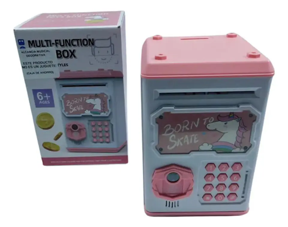 Alcancía Huella Niños Rosa Reconocimiento Facial Musical Aut 7