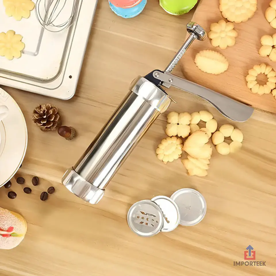 Pistola Para Churros Y Galletas Importeek Con Moldes Y Boquillas Acero Inoxidable Ab 4