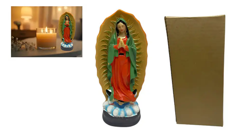 Estatuilla Figura Virgen Rosa Guadalupe Decoración Religioso 1