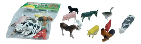 Juguetes Granja Animalitos Perro Pollo Corral Pesebre X10