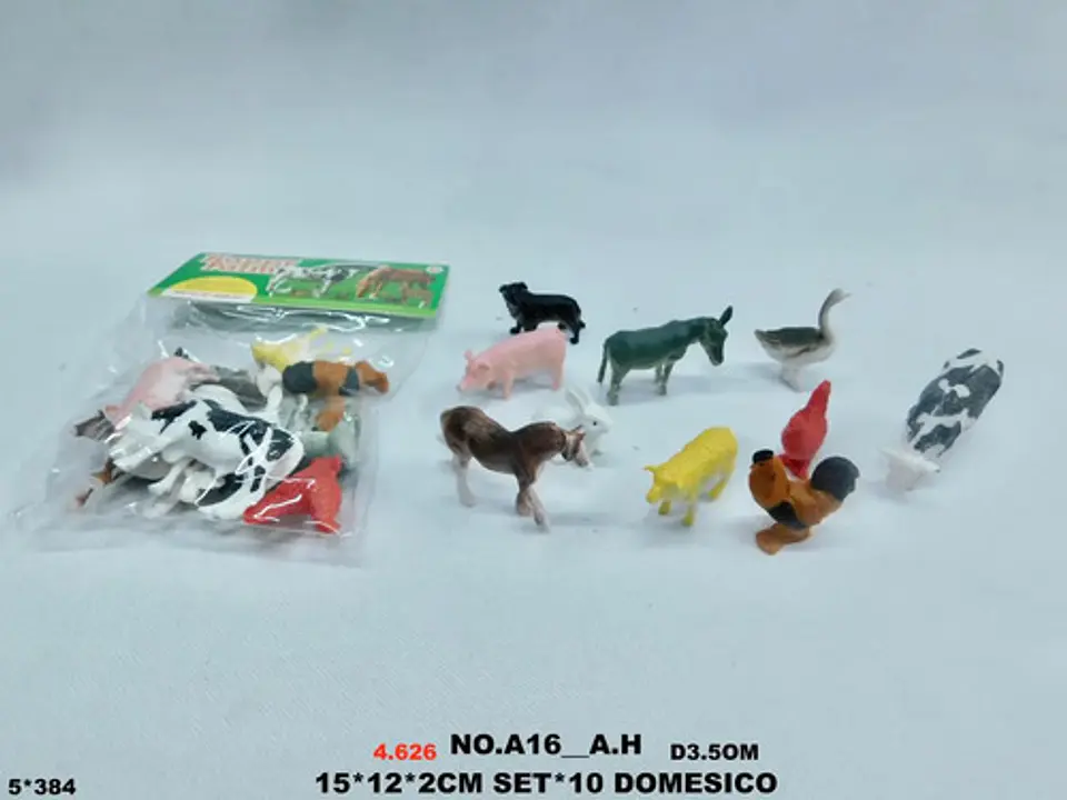 Juguetes Granja Animalitos Perro Pollo Corral Pesebre X10 2