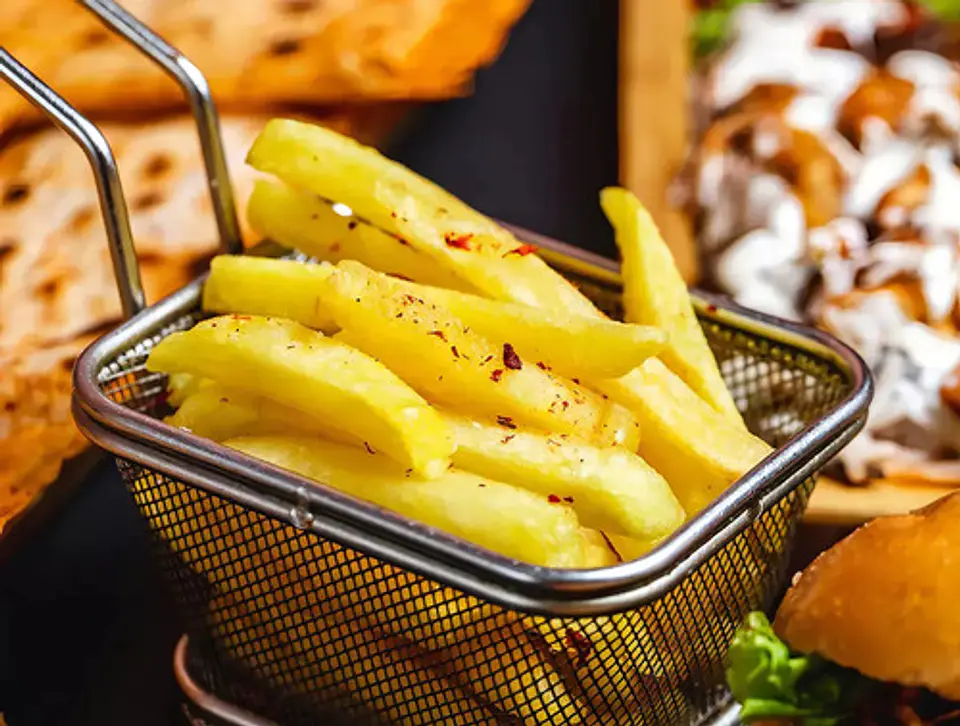 Cesta Canasta Frituras Porciones Calientes Recipiente Salsa 2