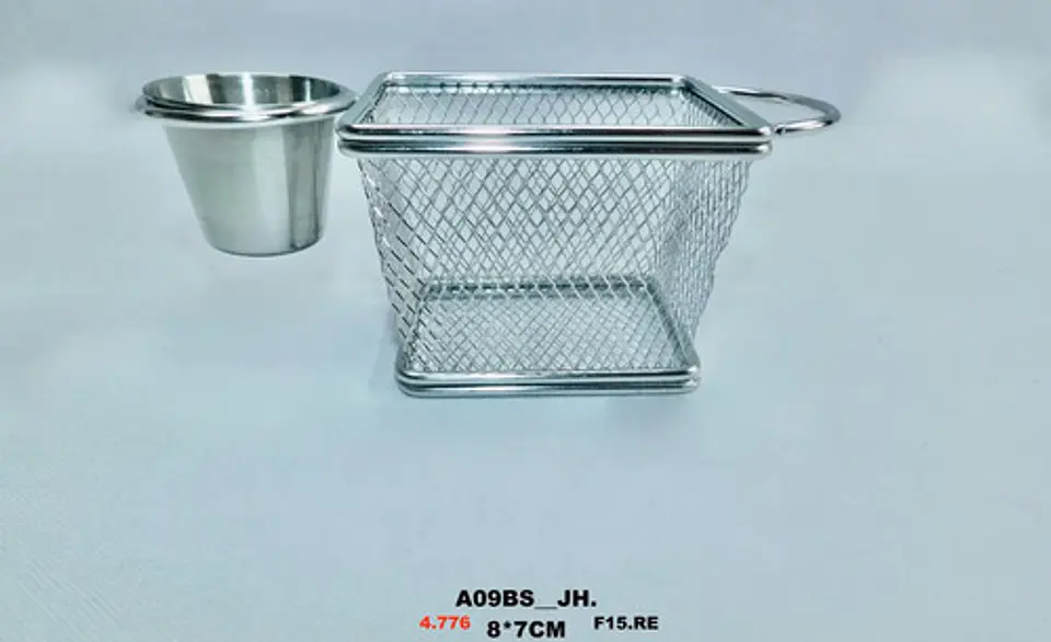 Cesta Canasta Frituras Porciones Calientes Recipiente Salsa 4