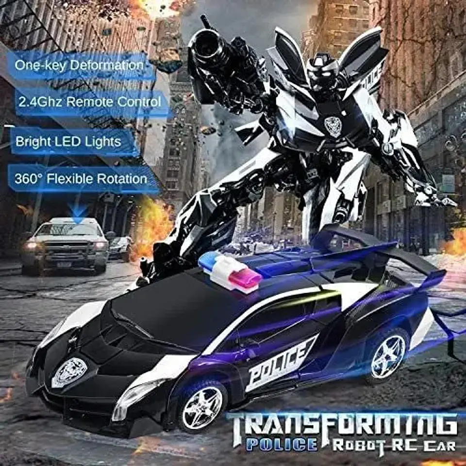 Auto Transformable Control Remoto Yolomark Rc 10km/h 50m Negro 2