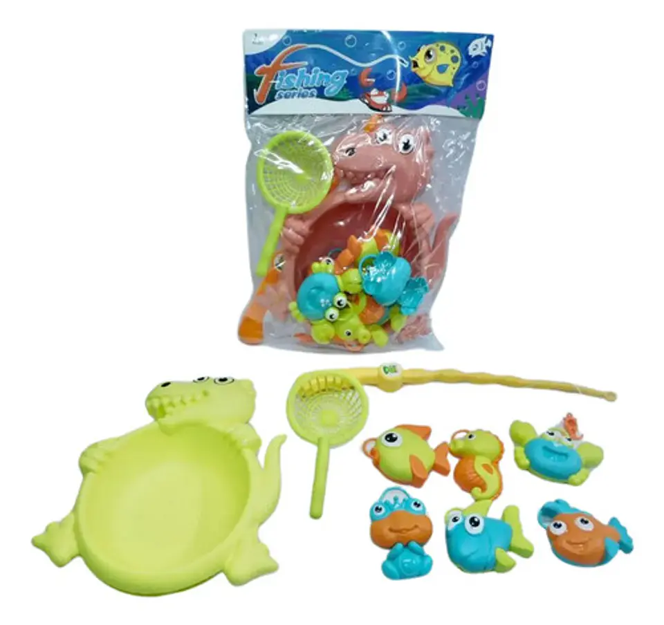 Juego Peces, Animales Marinos Juguete Caña Pescar X9 Figuras 3