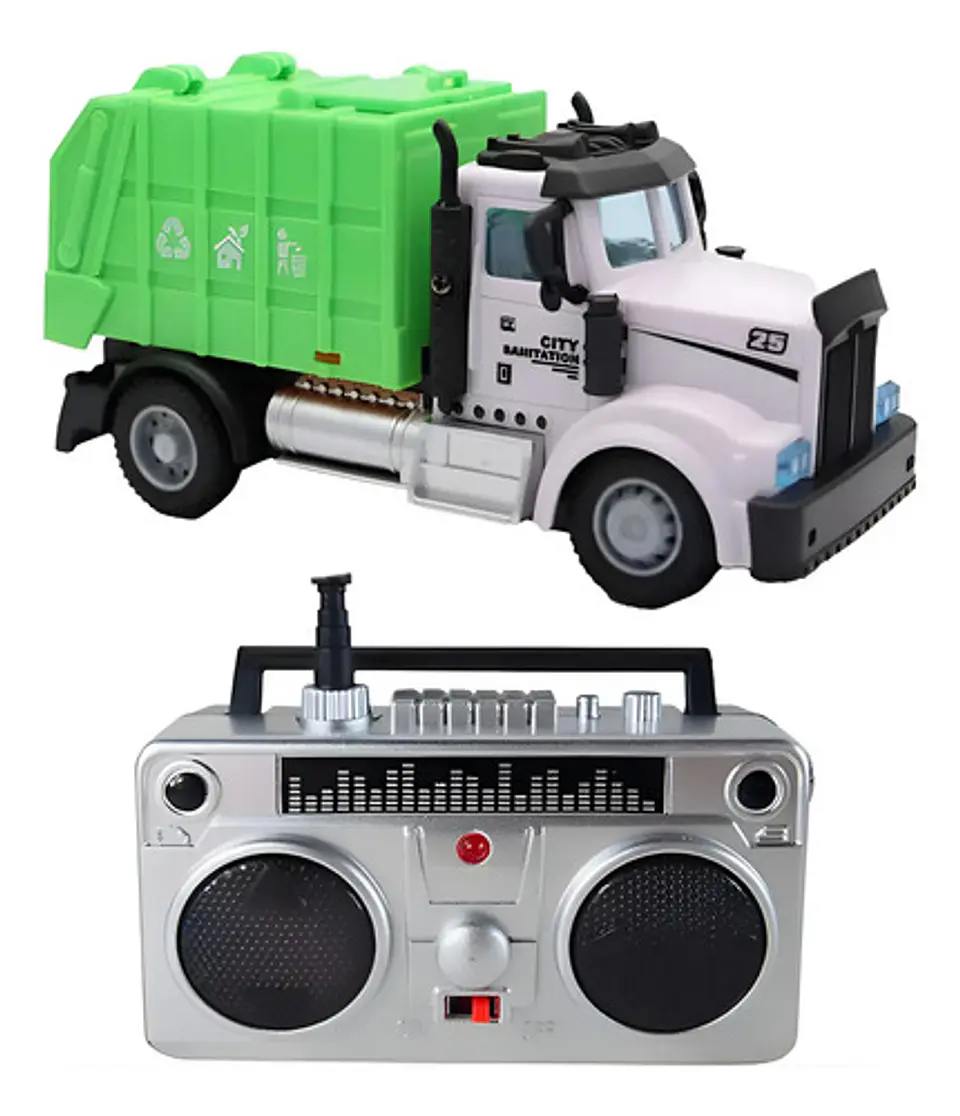 Camión Recolector Control Remoto Recargable + Baterias 1