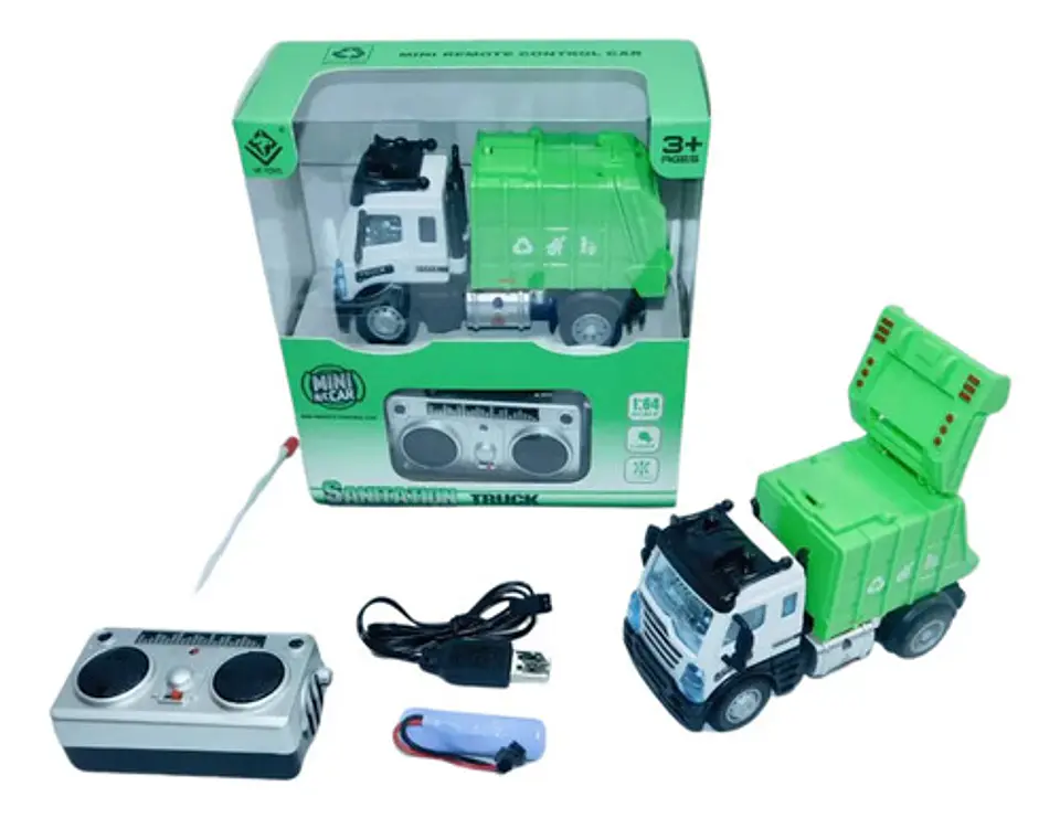 Camión Recolector Control Remoto Recargable + Baterias 2