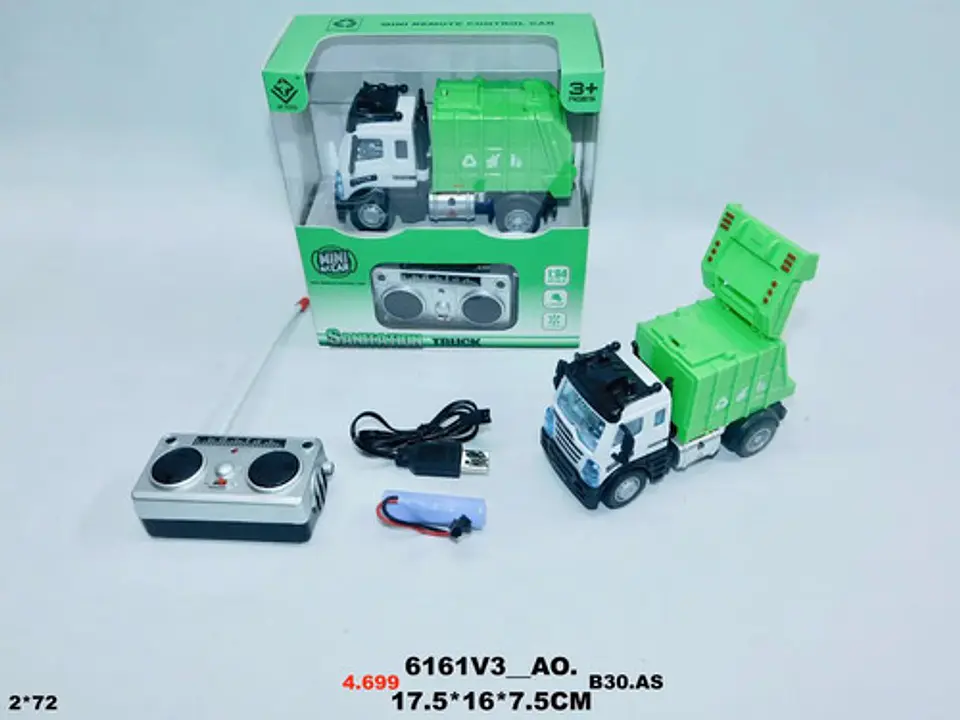 Camión Recolector Control Remoto Recargable + Baterias 4
