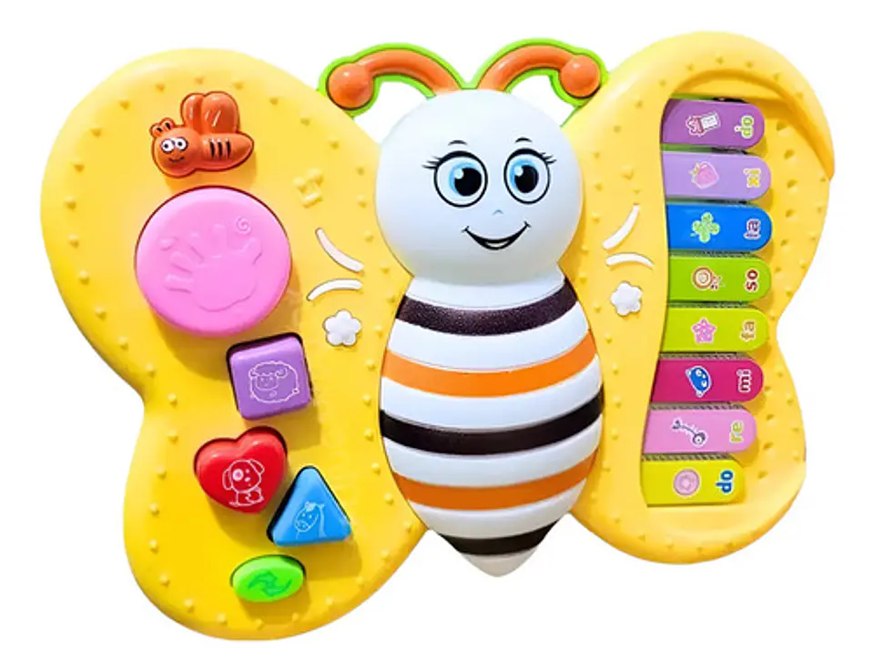 Juguete Piano Musical Mariposa Didáctico Bebe Luz Sonido 1