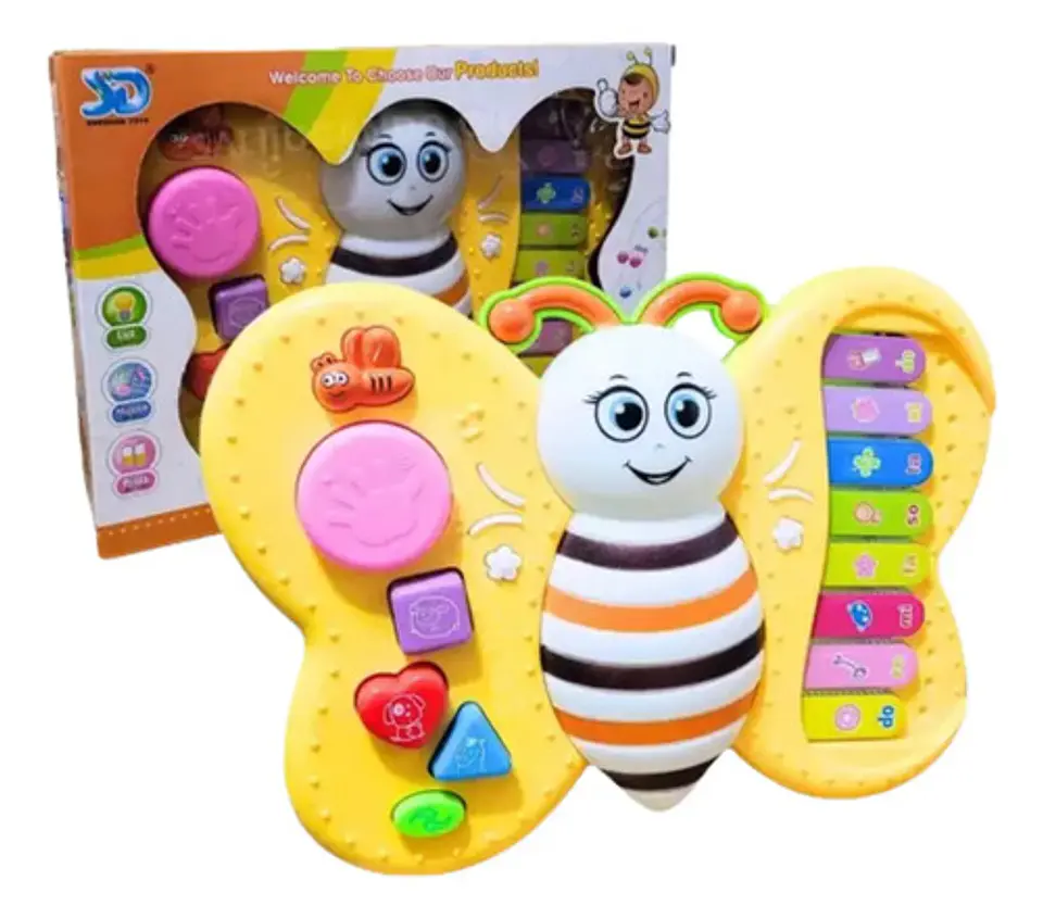 Juguete Piano Musical Mariposa Didáctico Bebe Luz Sonido 2
