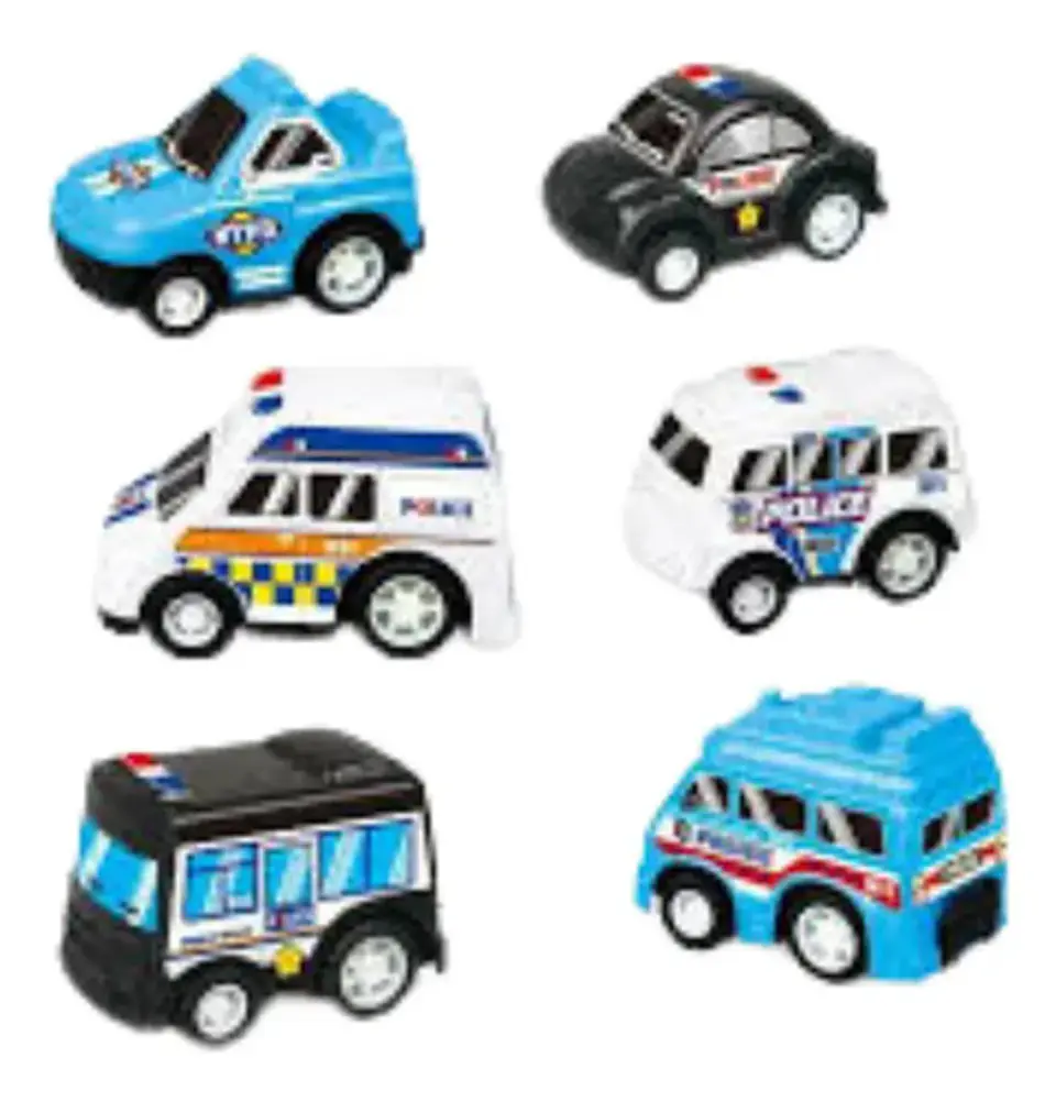 Juguete Carros Policías Ambulancias X6 Und De Impulso 3