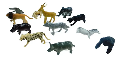 Juguetes Granja Animalitos Selva León Tigre Lobo Pesebre X12