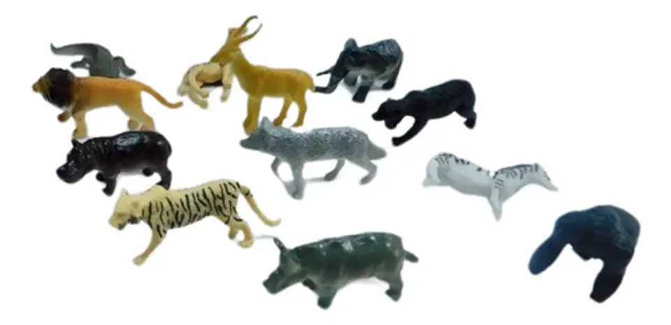 Juguetes Granja Animalitos Selva León Tigre Lobo Pesebre X12 1