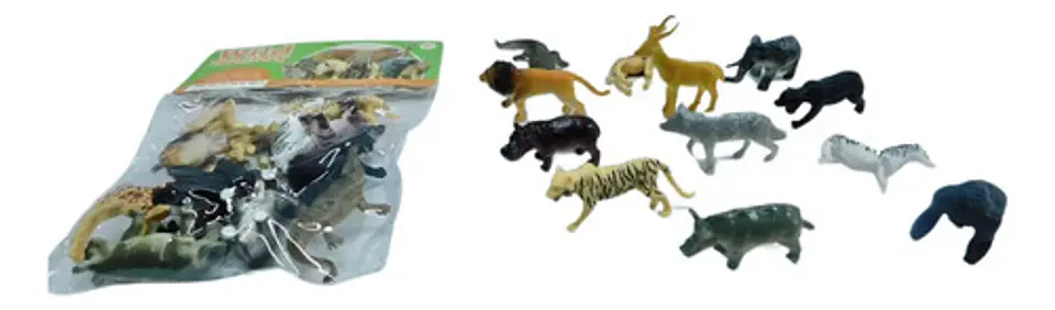 Juguetes Granja Animalitos Selva León Tigre Lobo Pesebre X12 2