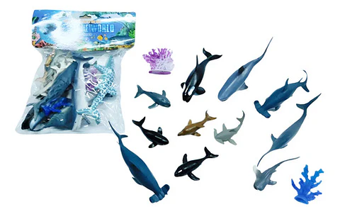Juguetes Marinos Tiburón Coral Ballena  Animales Piscina