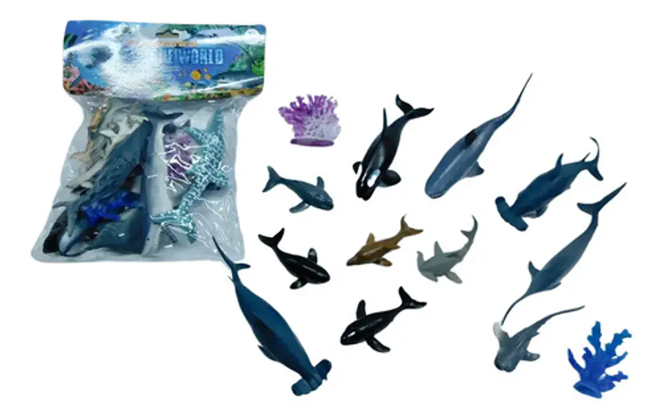 Juguetes Marinos Tiburón Coral Ballena  Animales Piscina 3