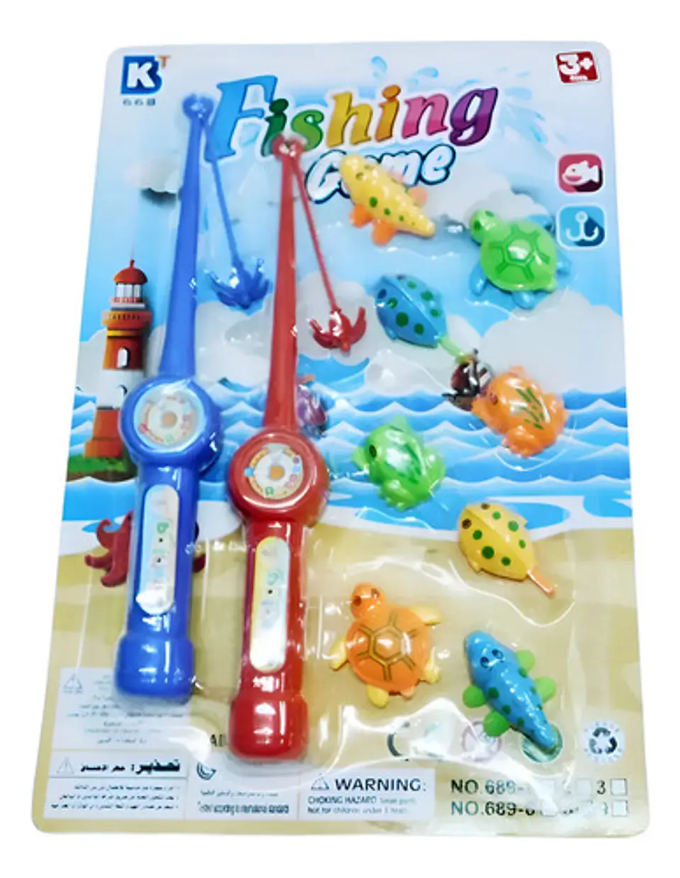 Caña X2 Pescar Juego Peces Animales Marinos Juguete 1