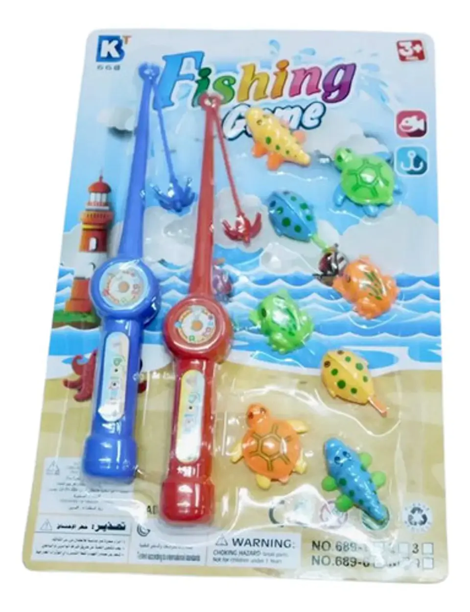 Caña X2 Pescar Juego Peces Animales Marinos Juguete 2