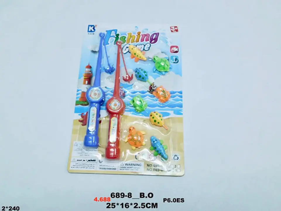 Caña X2 Pescar Juego Peces Animales Marinos Juguete 3