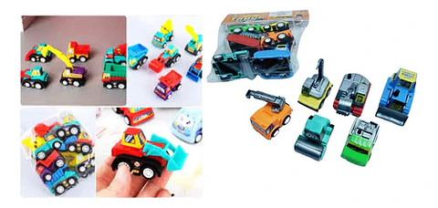 Carros Construcción Excavadora Juguetes X6 Und Impulso Autos