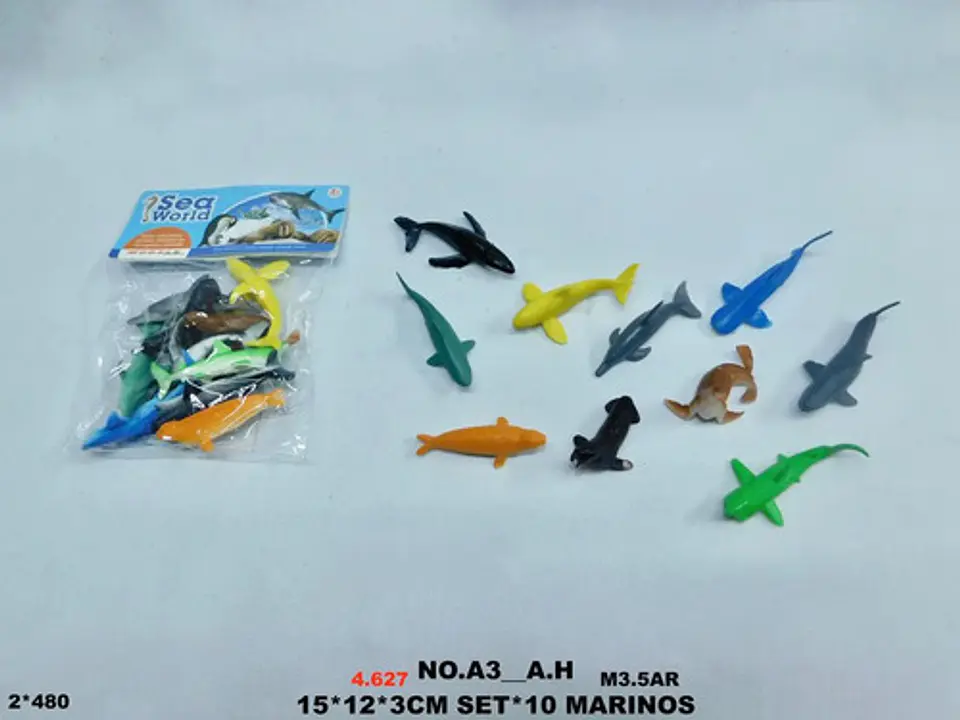 Juguetes Animales Marinos Peces Tiburón Delfín Ballena X10un 2