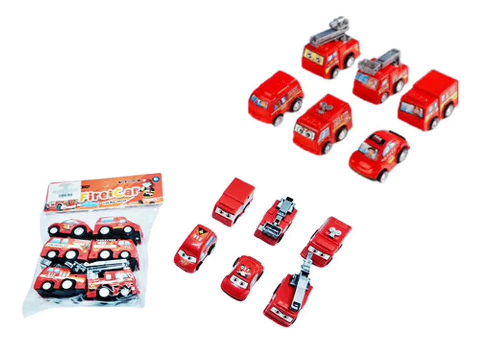 Juguete Carros  Bomberos  X6 Und De Impulso 1