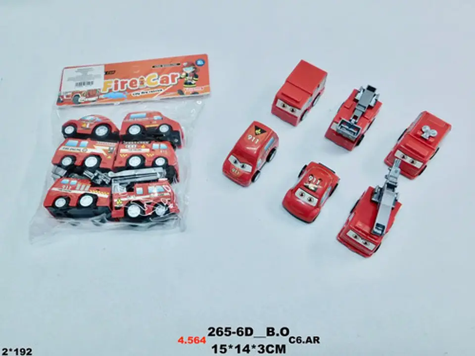 Juguete Carros  Bomberos  X6 Und De Impulso 3