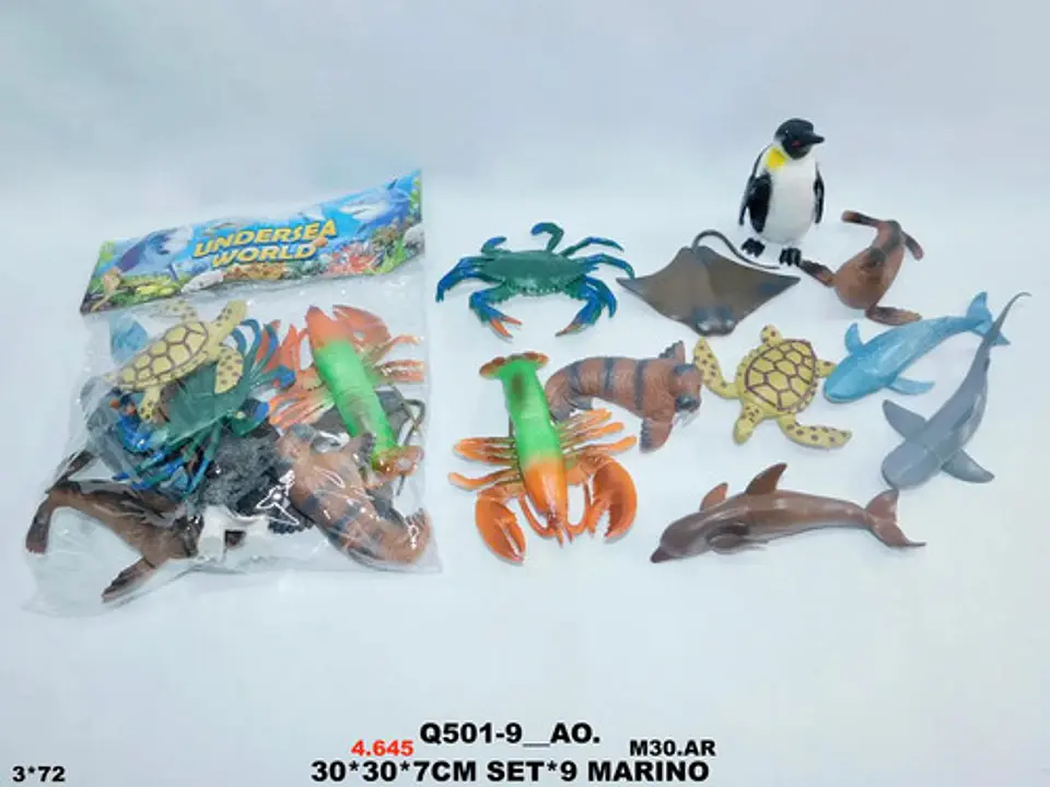 Juguetes Animales Marinos Peces Tiburón Delfín Ballena X9un 2