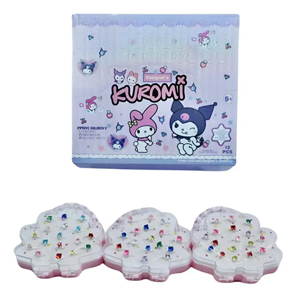 Juego Anillos Fantasía Resina Estuche Lujo Kuromi  Juguetes 1