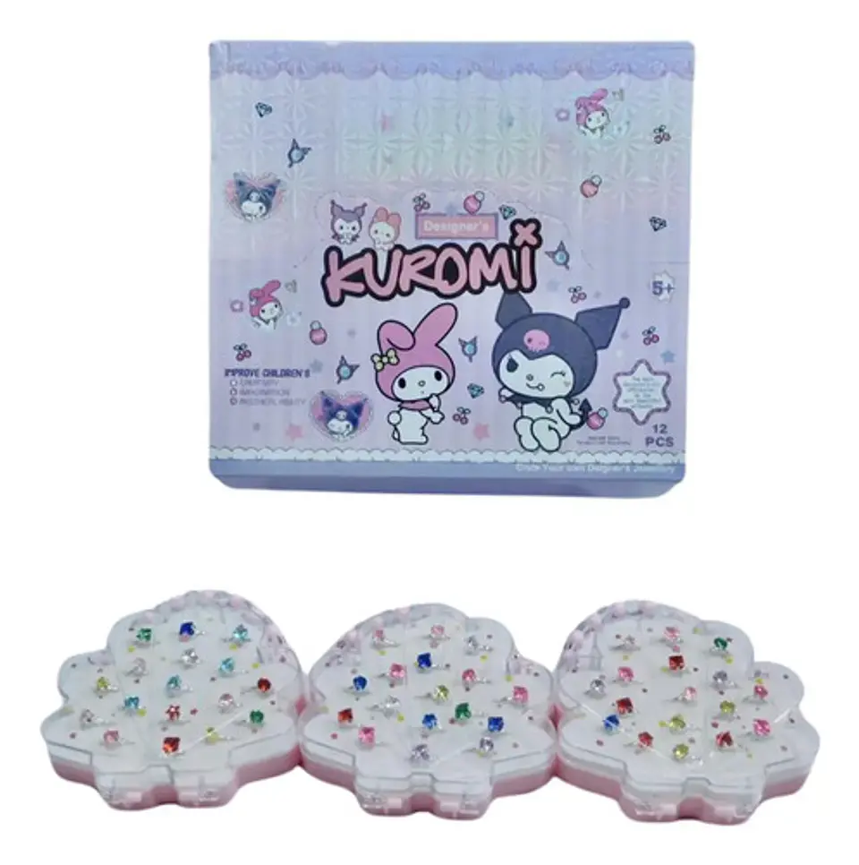 Juego Anillos Fantasía Resina Estuche Lujo Kuromi  Juguetes 2