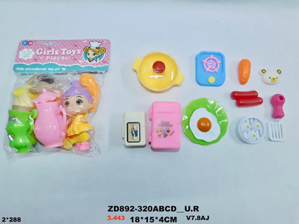 Juguete Muñecas Con Cocina Muñequitas Y Accesorios Chef 3