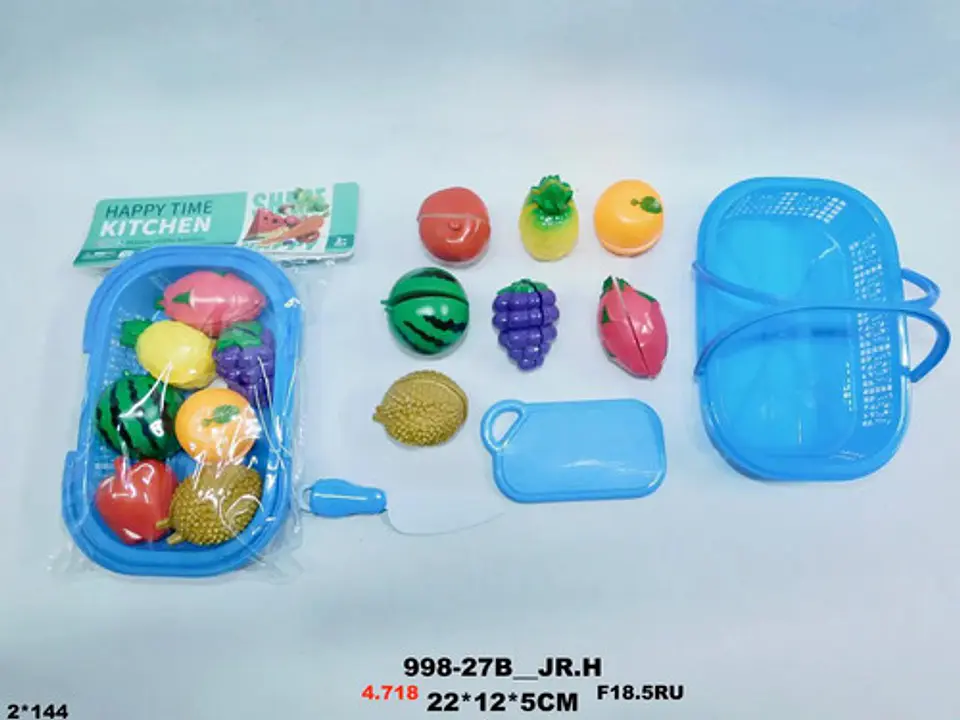Canasta Frutas Losa Juguete Juego Cocina Niños Verduras 2