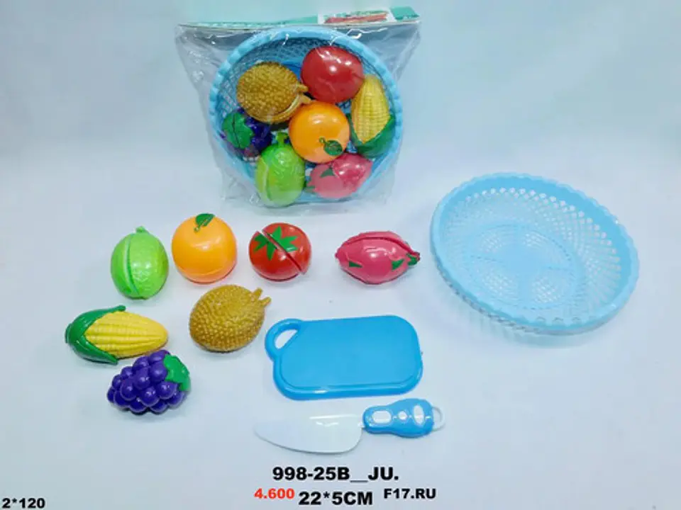 Frutas Losa Juguete Canasta Tabla Juego Cocina Niños Verdura 2