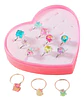 Juego Anillos Resina Estuche Lujo Corazón Juguetes - Miniatura 2