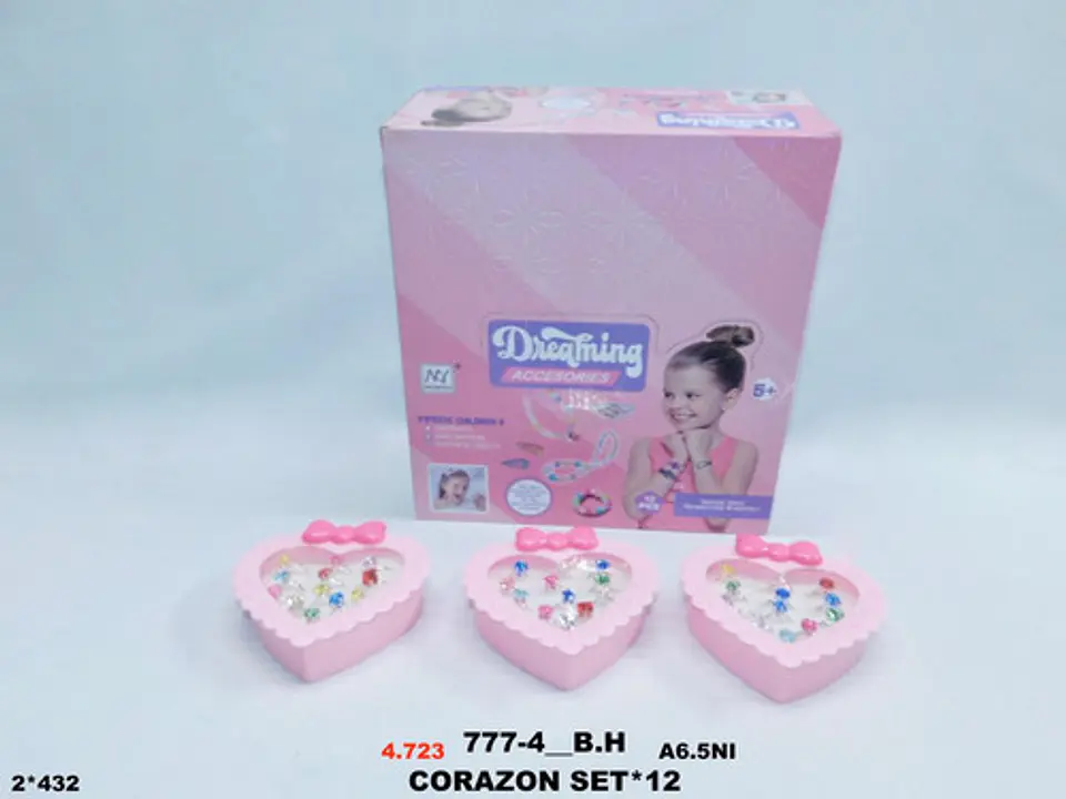 Juego Anillos Resina Estuche Lujo Corazón Juguetes 4