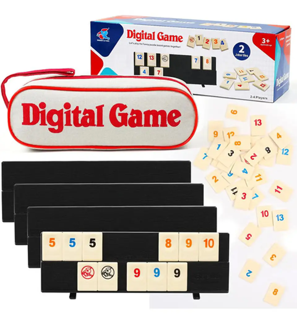 Juego Rummy Cube 4 Bastidores Cube Portátil Familiar Juguete 1
