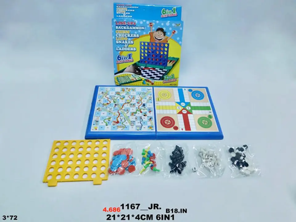 Juego 6 En 1 Juguetes  Ajedrez Parques Escalera Rummi 3