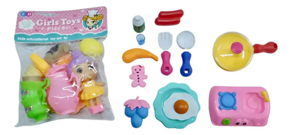 Juguete Muñecas Con Cocina Muñequitas Y Losa  Chef 2