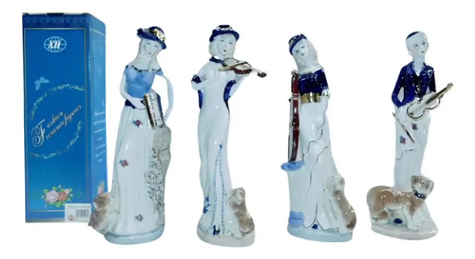Muñecas Cerámica Decoración Musicales Porcelana 3